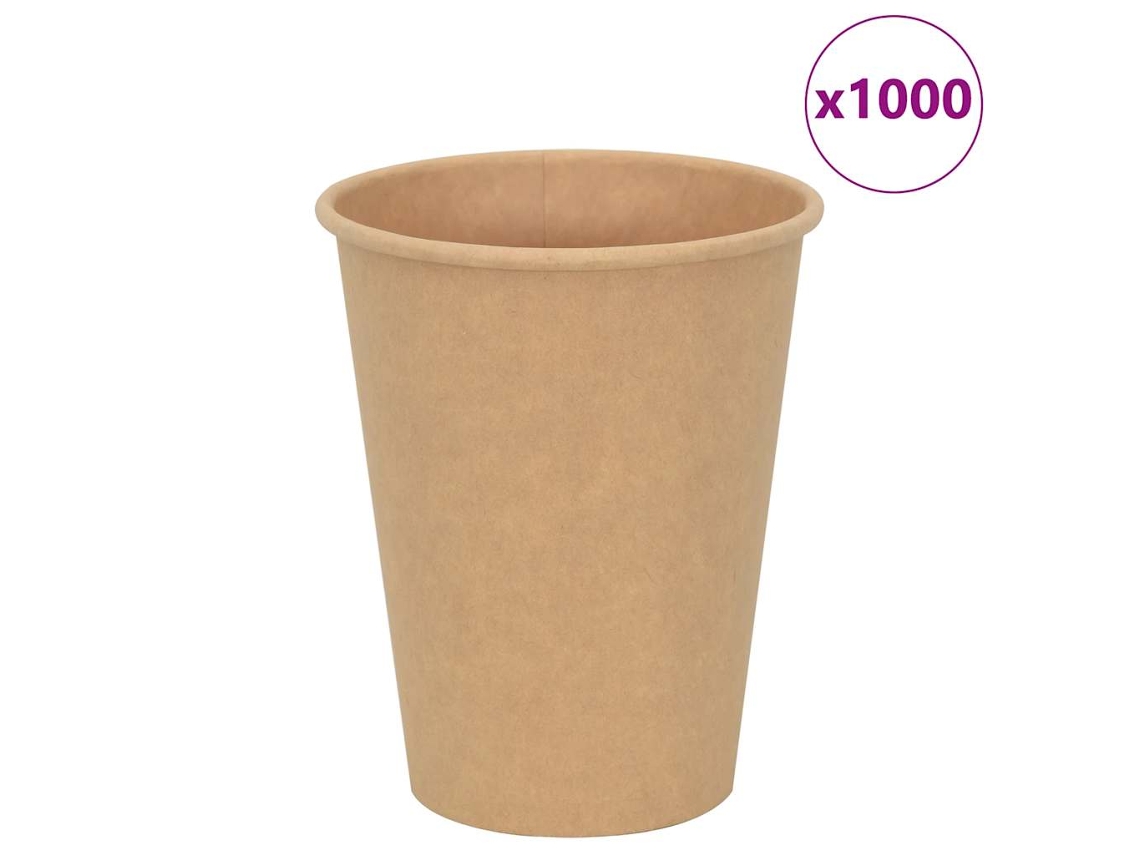 Vidaxl Copos De Café De Papel 1000 Pcs 12oz 300ml Castanho