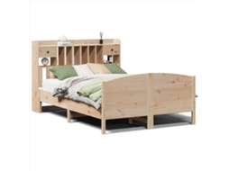 Cama com Estante Sem Colchão 140x200 Cm Pinho Maciço MAISON EXCLUSIVE