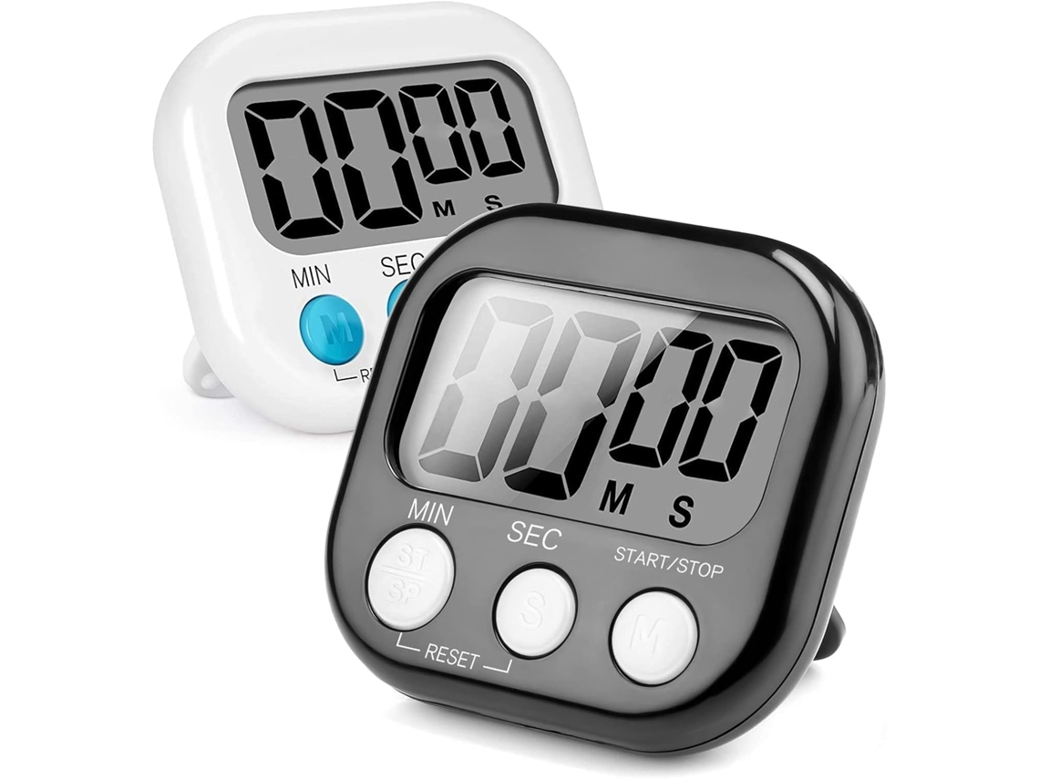 Peças Branco, Preto Temporizador De Cozinha Magnético, Temporizador Digital Slowmoose