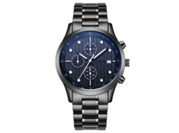 Relógio masculino Biden à prova d'água multifuncional de quartzo com pulseira de aço (branco)