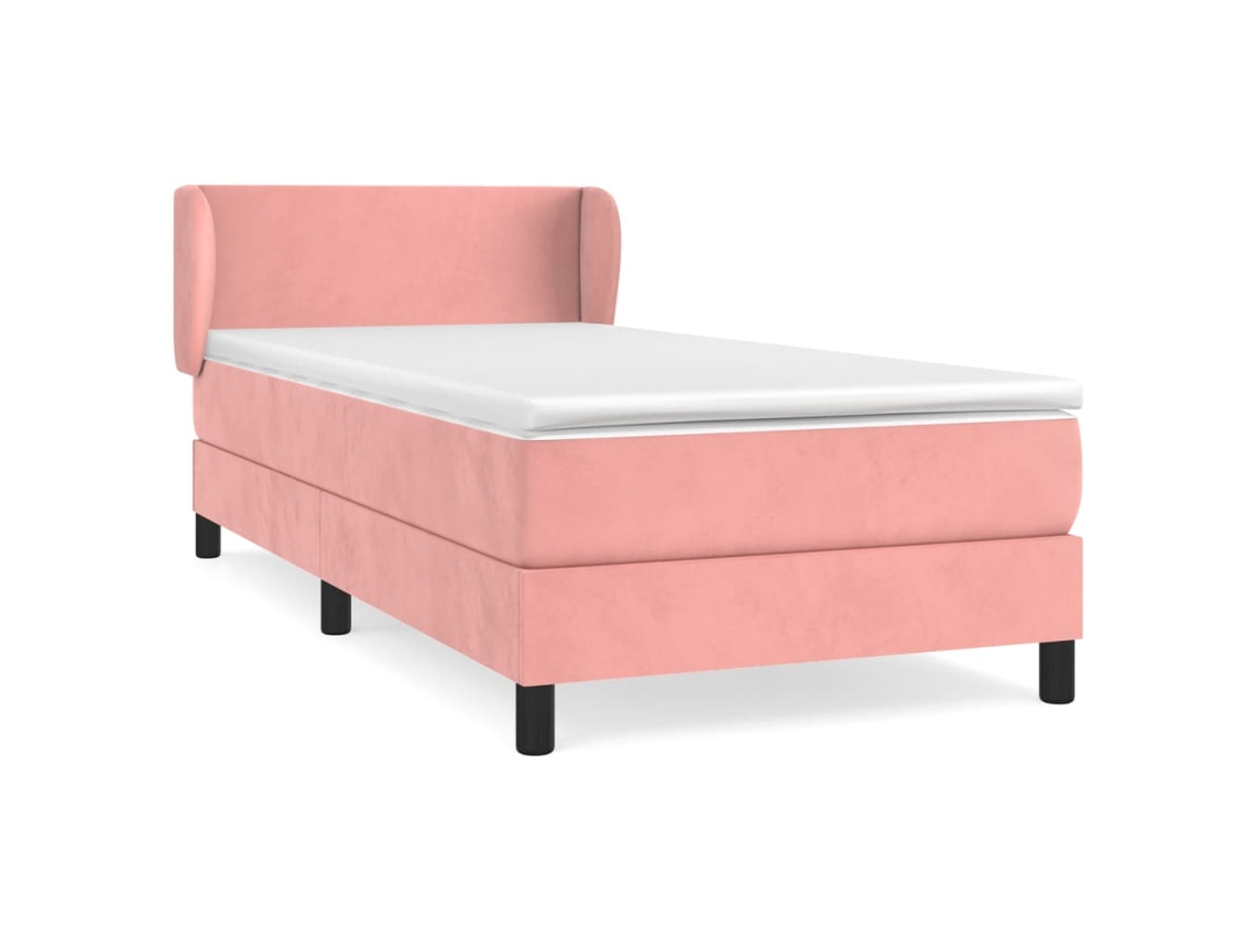 Cama com Molas/colchão 90x190 Cm Veludo Rosa MAISON EXCLUSIVE