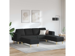 Vidaxl Sofá De Sala De Estar 3 Pcs Preto Poliéster