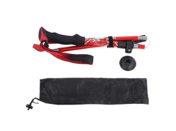 Pau de Trekking Alumínio Telescópico Vermelho Brilhante