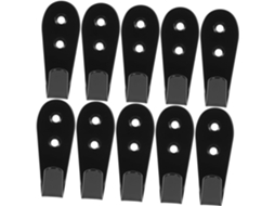 Conjunto De 12 Ganchos Parede Em Aço Inoxidável Preto, Resistentes, Pa