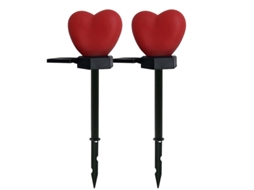 Conjunto De 6 Luzes Solares Em Formato De Coração Vermelho Para O Dia Dos Namorados, Decoração Externa Impermeável Com Tema De Corações