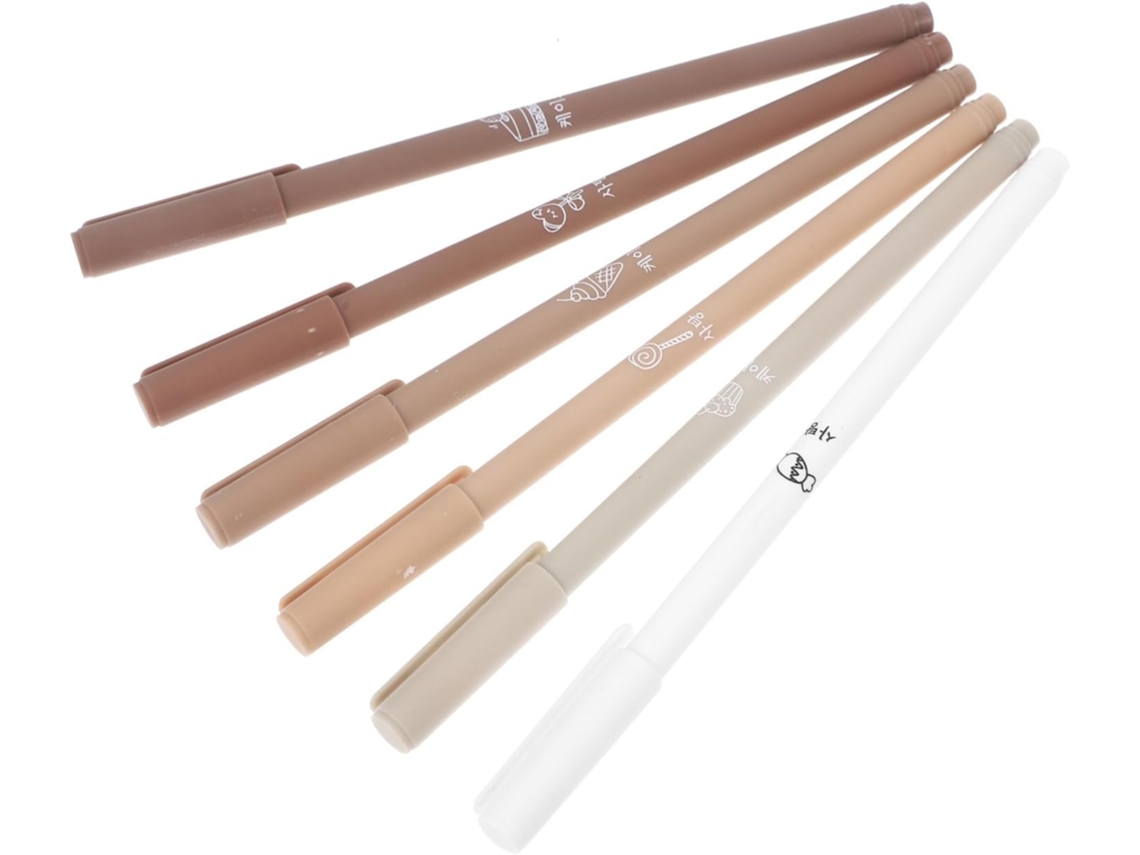 Conjunto De 6 Canetas Gel Pretas Hemobllo Para Estudantes, Leves E