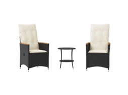 Bistro Set, Bistro Sets Vidaxl Preto Rattan / Vime (n/a)