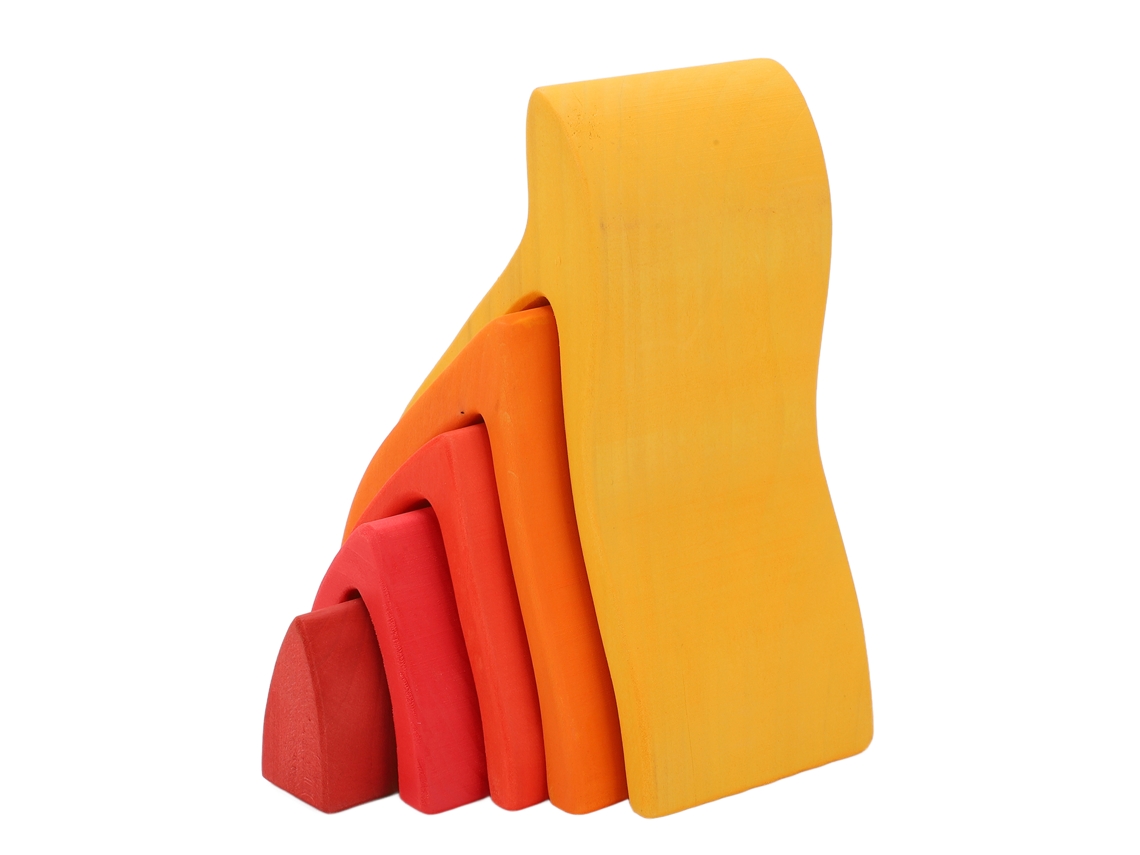 5pcs Blocos De Madeira De Pilha Elemento Fogo Flame Jogo De Montar Quebra-cabeça Brinquedo Para Crianças