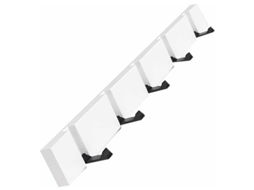 Cabide de Parede Cabide de Madeira com Gancho Dobrável para Pendurar Cachecóis, Bolsas, Guarda chuvas, Toalhas e Roupas BRILVIBERA (5 Ganchos, Branco)