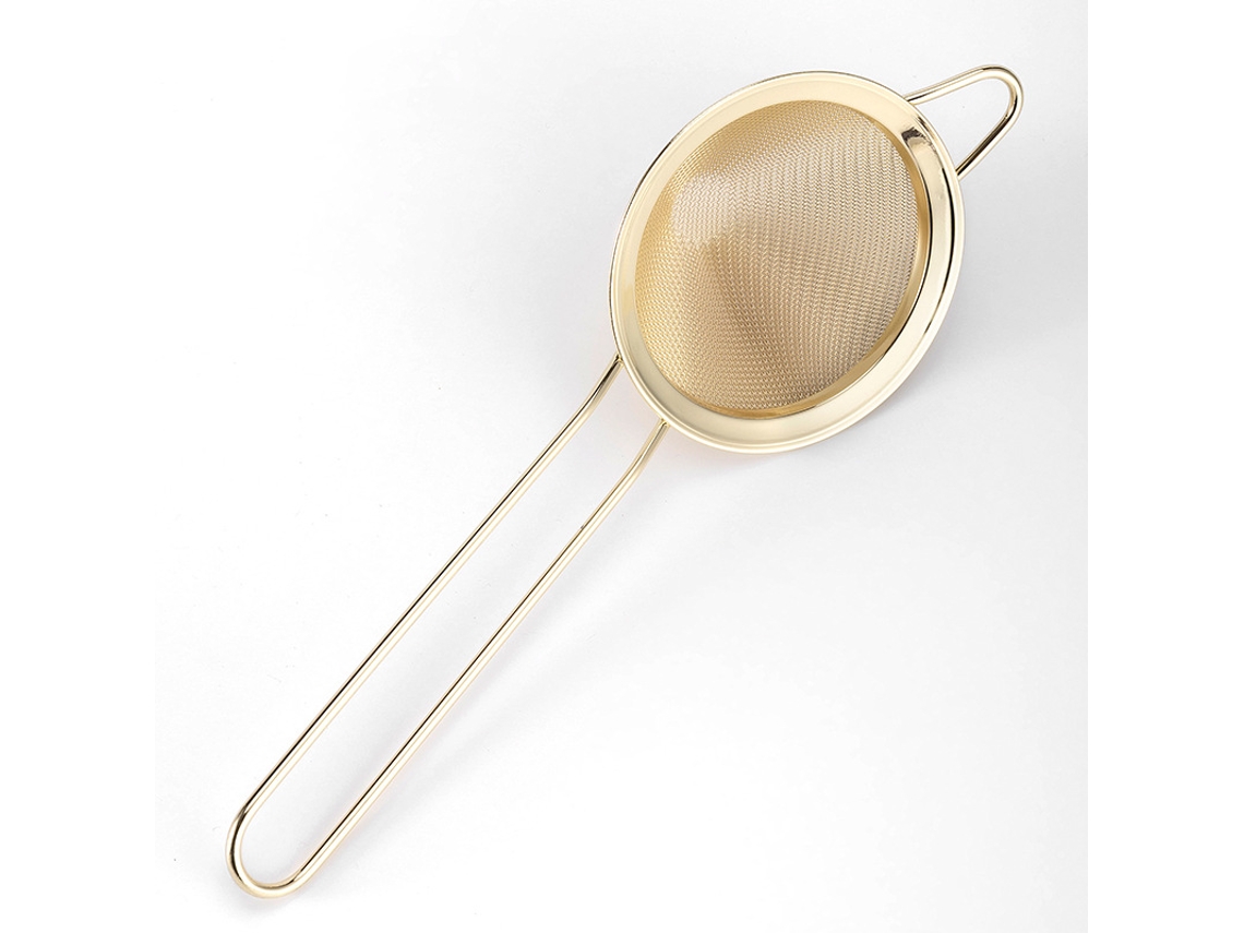 Coador De Coquetel Aço Inoxidável Chá Cônico Ferramenta Prática Com Trava, 8,5 Cm Aquaforge (1 Unidade, Dourado)
