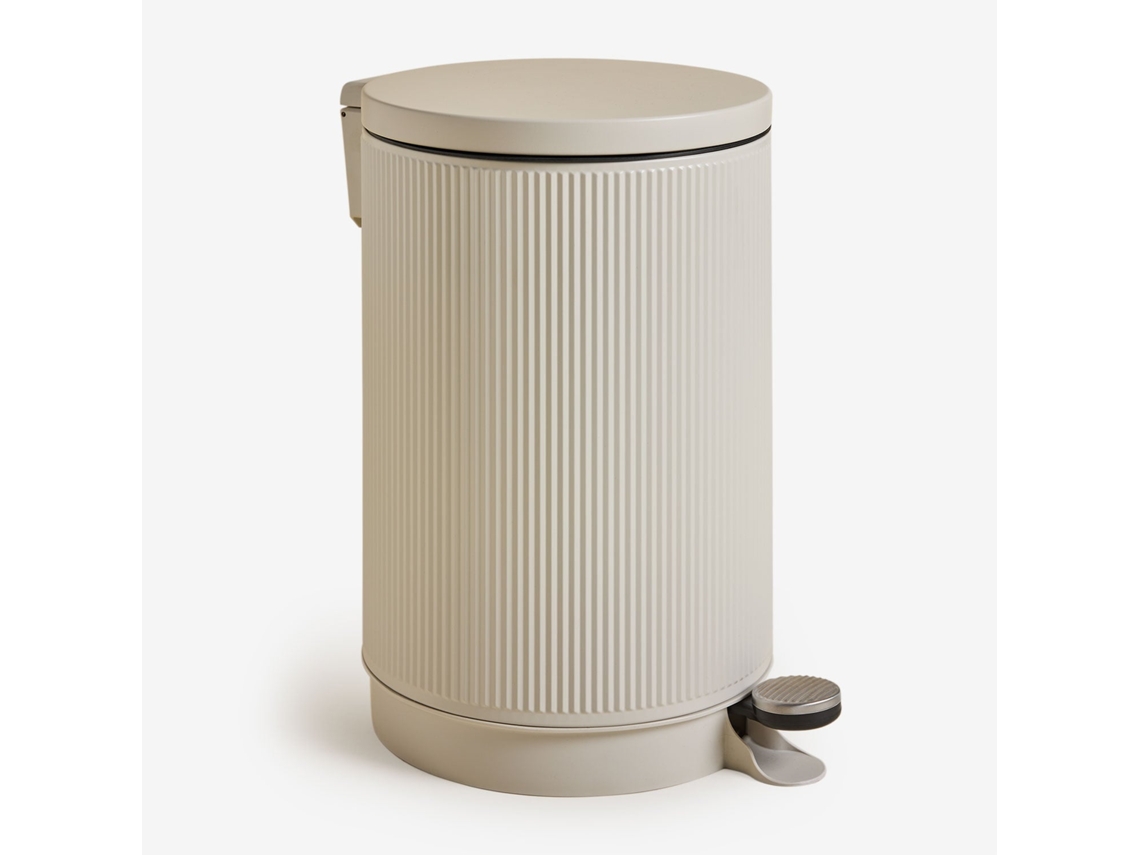 Sklum Cubo De Lixo Com Tampa E Pedal Midler Ferro Gardénia Branco                                                        20 L