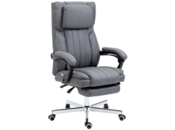 Cadeira de massagem 65x61x101-113cm, 6 pontos, vibração, reclinável, ajustável altura, cinza S/MARCA