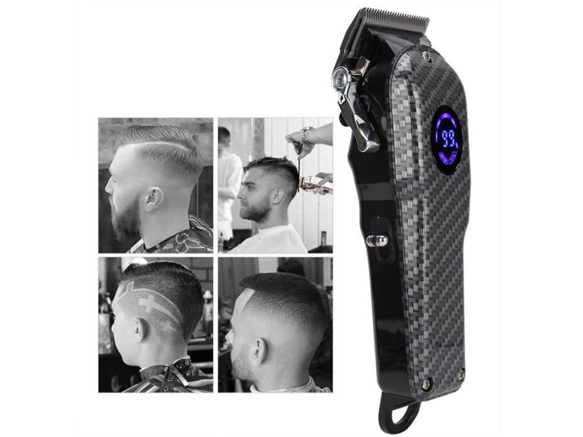 Máquina de Cortar Cabelo Elétrica Conjunto de Máquina de Cortar Cabelo Profissional com Display Lcd com Carregamento Usb Aparador de Cabelo Elétrico