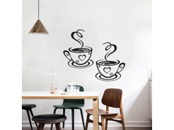 Omni sticker de Parede de Duas Xícaras de Café Decoração Moderna para Sala, Quarto, Cozinha e Escritório