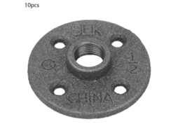10pcs Flange Base Ndztl-15 Rosca 1/2 Aço 4 Furos Fittings Tubo Ferro Industrial