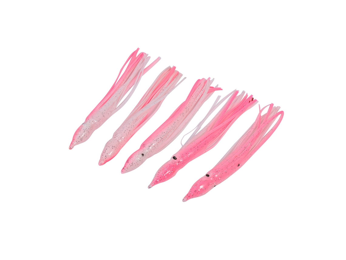 Isca de Pesca de Polvo Soft 11cm Rosa 5un