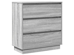 Conjunto 1 Armário De Cabeceira Vidaxl Cinzento Derivados De Madeira (71 X 34,5 X 75 Cm)