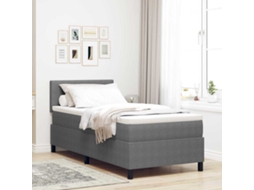 Vidaxl Cama Box Spring Led Cinza Claro E Branco 80 X 200 Cm