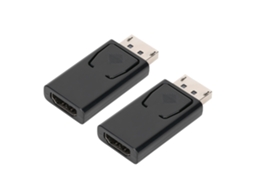 2 Unidades Adaptador Conversor Display Port Dp Macho Para Hdmi Fêmea Preto Para Computadores E Laptops