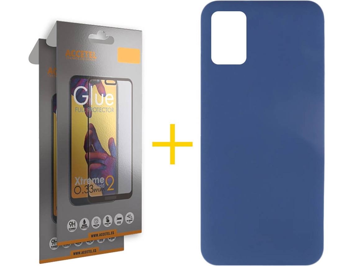 Kit Capa e 2 Películas Samsung Galaxy A51 ACCETEL Full Silicone Líquido (Azul)