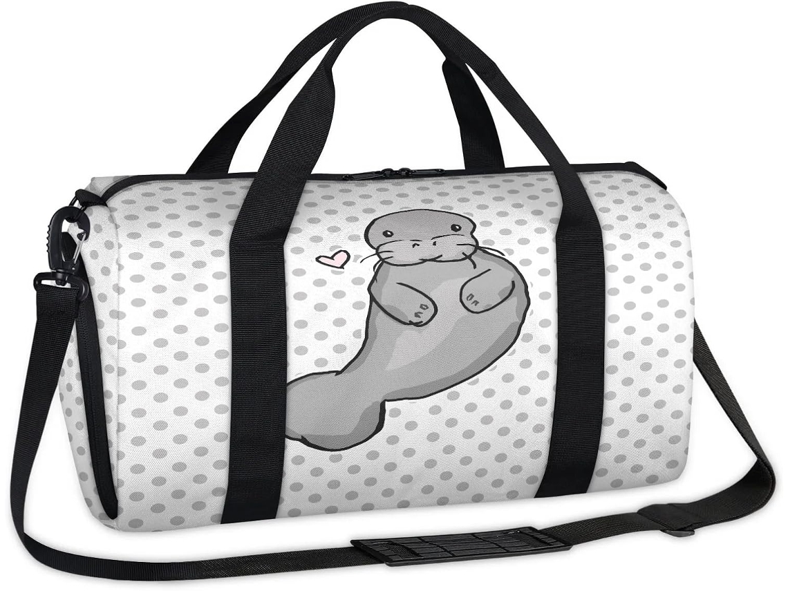 Bolsa Esportiva Fofa de Bolinhas para o Fim Semana Tecido Poliéste 45 X 21 5 23 Cm Estampa Pa Design Du