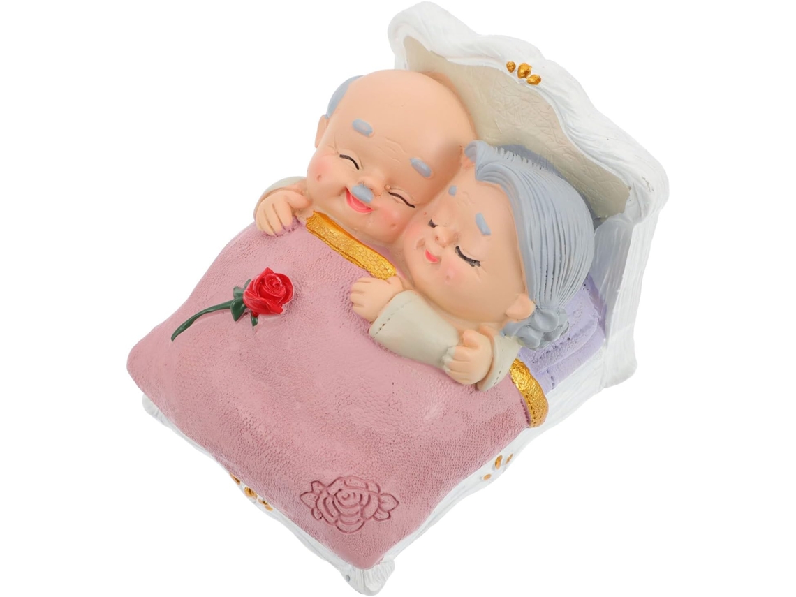 Elegantes Estatuetas Resina Representando Casal Idosos Enfeite Namorados Ideal Decorar Mesas Cabeceira Coleção GOKOCO