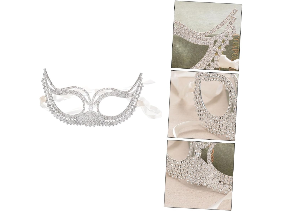 Máscara Branca Para Festa, Ideal Para Fantasia De Halloween Feminina, Baile De Máscaras E Eventos Noturnos.