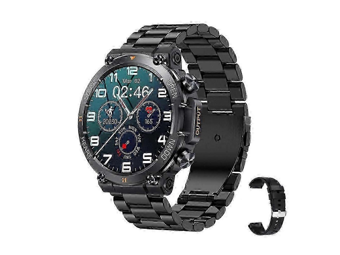 Relógio inteligente militar para homens, smartwatch robusto com monitor de frequência cardíaca e rastreador de condicionamento físico para bicicleta elétrica (atende e faz chamadas)