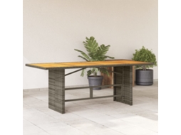 Vidaxl Mesa De Jardim Com Tampo Em Acácia 190x80x74 Cm Vime Pe Cinza