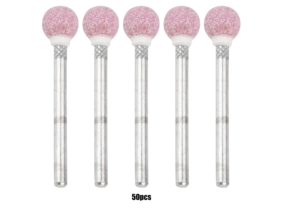 50 Peças De Cabeças De Esmerilamento Cerâmico Esféricas Para Ferramentas Rotatórias (3*8mm)