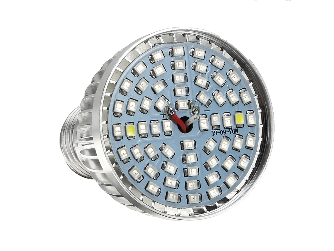 Rebe-lâmpada Led De Crescimento E27 60w 2835 Smd Espectro Completo Para Plantas Hidropônicas E Aquário Interior