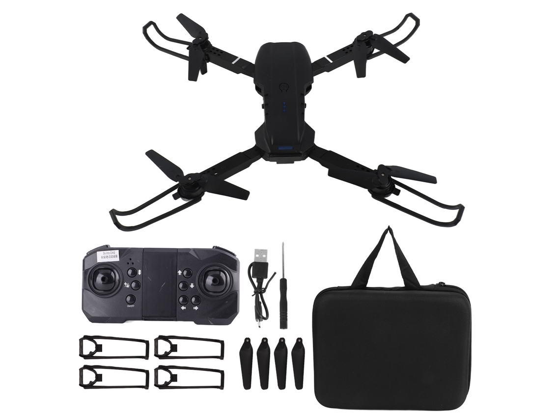 Drone quadricóptero dobrável com sistema de desvio de obstáculos em 3 lados, câmera 4K HD, Wi-Fi e controle remoto.