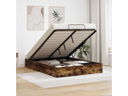Vidaxl Estrutura De Cama Ottoman Carvalho Fumado 203 X 120 X 25 Cm