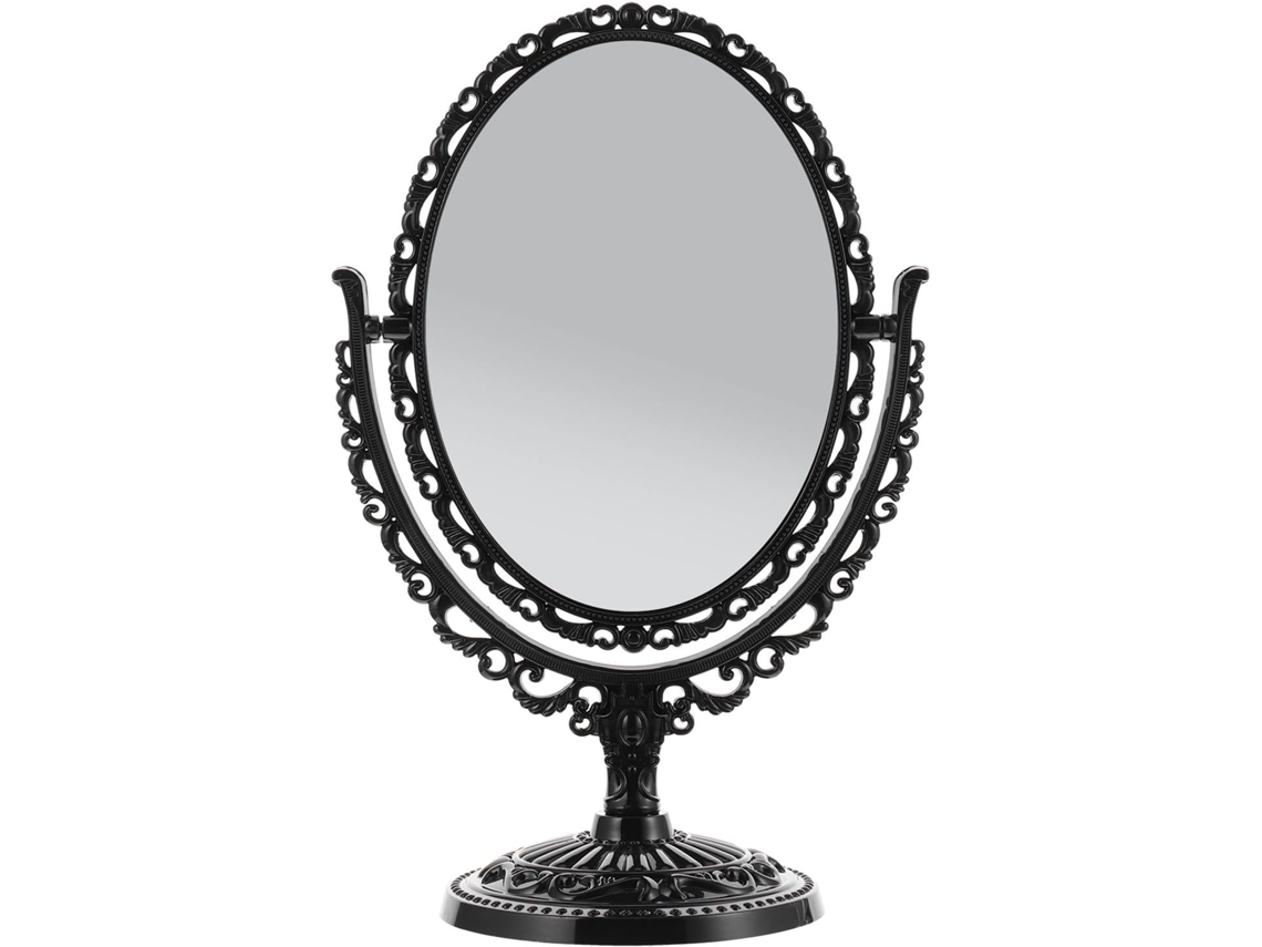 Dupla Face Vintage Oval Metal Rotativo Maquiagem Espelho Para Penteadeira