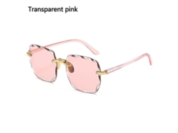 Óculos de Sol Quadrados Sem Aro, 1 Peça, Para Mulheres, Lentes Degradê, Proteção UV400, Estilo Vintage, Transparentes, Sem Armação, Rosa Transparente
