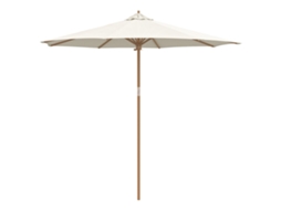 Conjunto 1 Guarda-sol De Jardim Vidaxl Branco Bambu (ø 270 X 260 Cm)