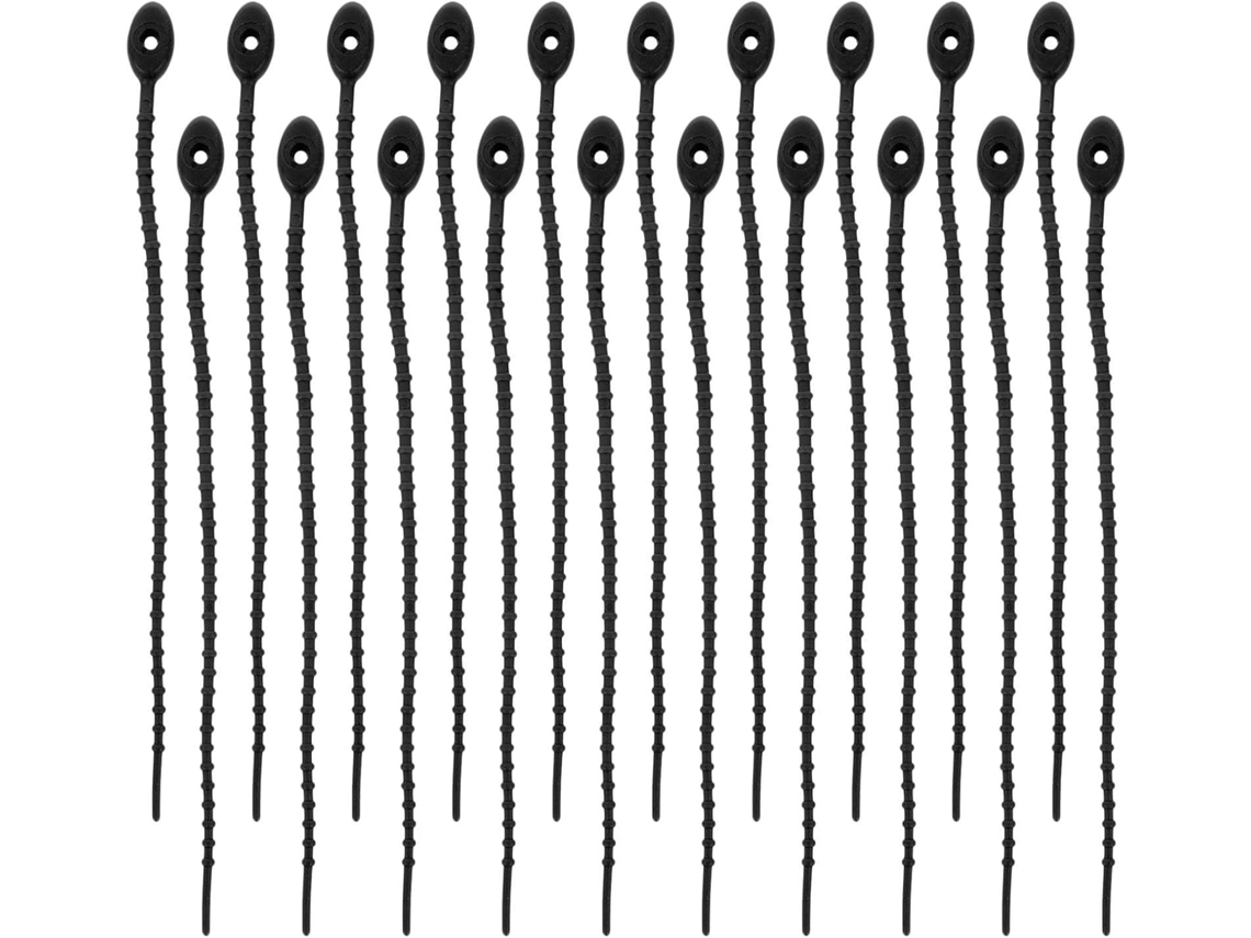 20 Abraçadeiras De Silicone Para Cabos, 11 Cm, Pretas