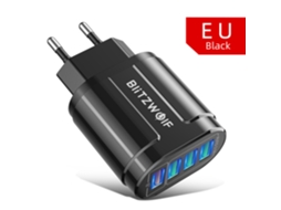 Carregador De Parede Blitzwolf Bk-385 48w Com 4 Portas Usb, Carregamento Rápido Qc 3.0, Adaptador De Tomada Europeia Para Viagens