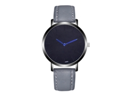 Relógio masculino Zhoulianfa, analógico, de quartzo, com pulseira de PU cinza, estilo executivo.