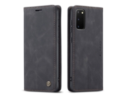 Capa De Couro Retrô Para Celular Com Aba, Protege O Cartão.preto - Samsung S23 Plus