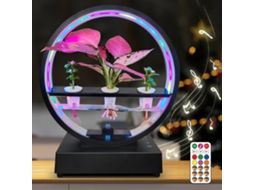 Lâmpada decorativa RGB luz crescimento plantas sistema hidropônico alto-falante BT controle remoto com S/MARCA