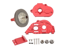 Capa De Caixa De Engrenagem De Alumínio Com Engrenagens Para Carro Rc Arrma Senton Granite Typhon 1/10 Vermelha