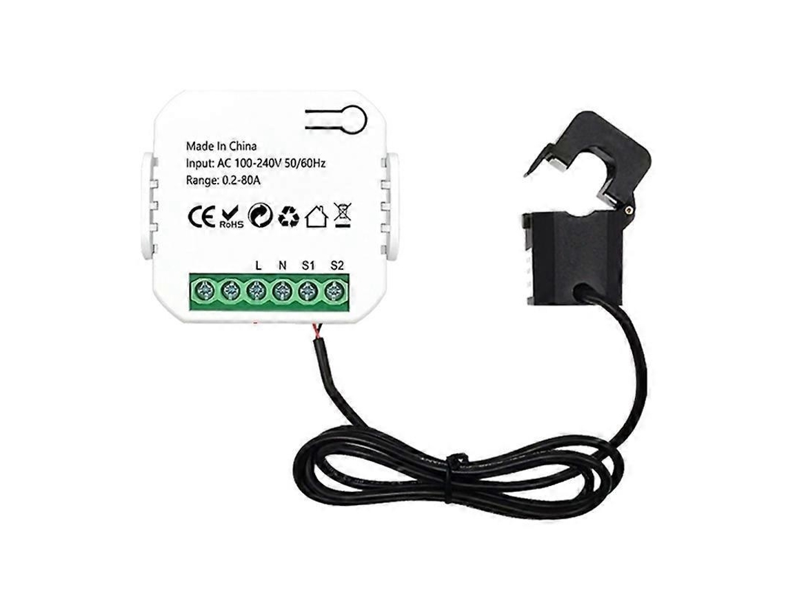 Lurelia Medidor De Energia Wi-fi Tuya Smart Life 80a Com Transformador De Corrente