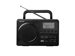 Rádio Portátil Fm com 20 Estações Pré programadas / Ecrã 2.5" Modelo Mpr 035bk LENCO