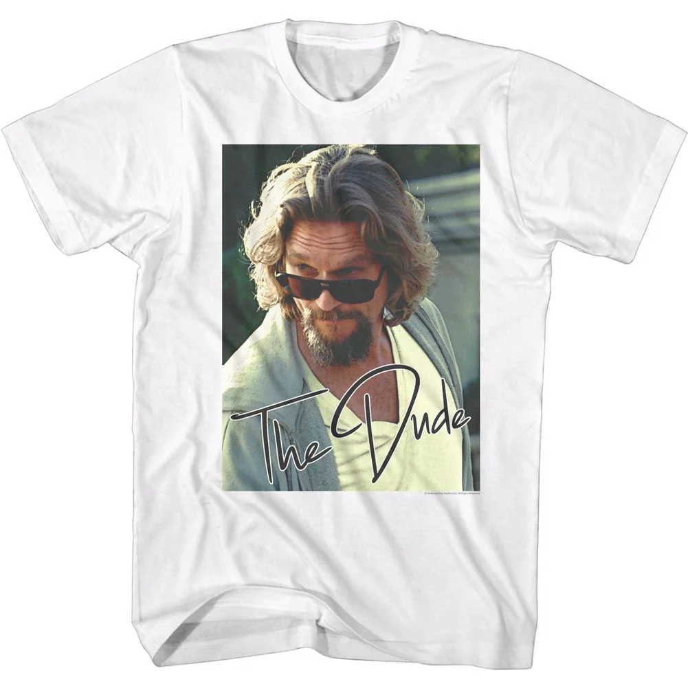 Unisex Adult T-shirt Rockinstone The Big Lebowski The Dude White Sizes