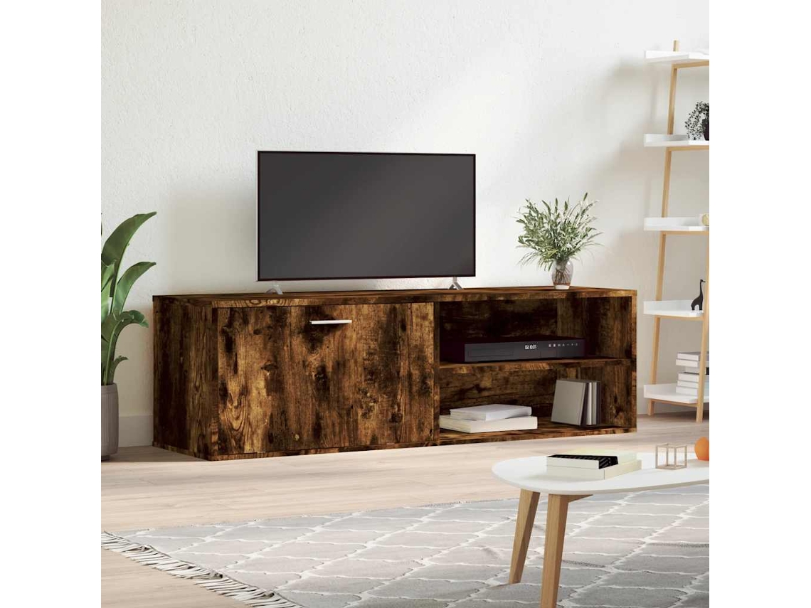 Vidaxl Móvel De Tv 120x34x37 Cm Derivados De Madeira Carvalho Fumado