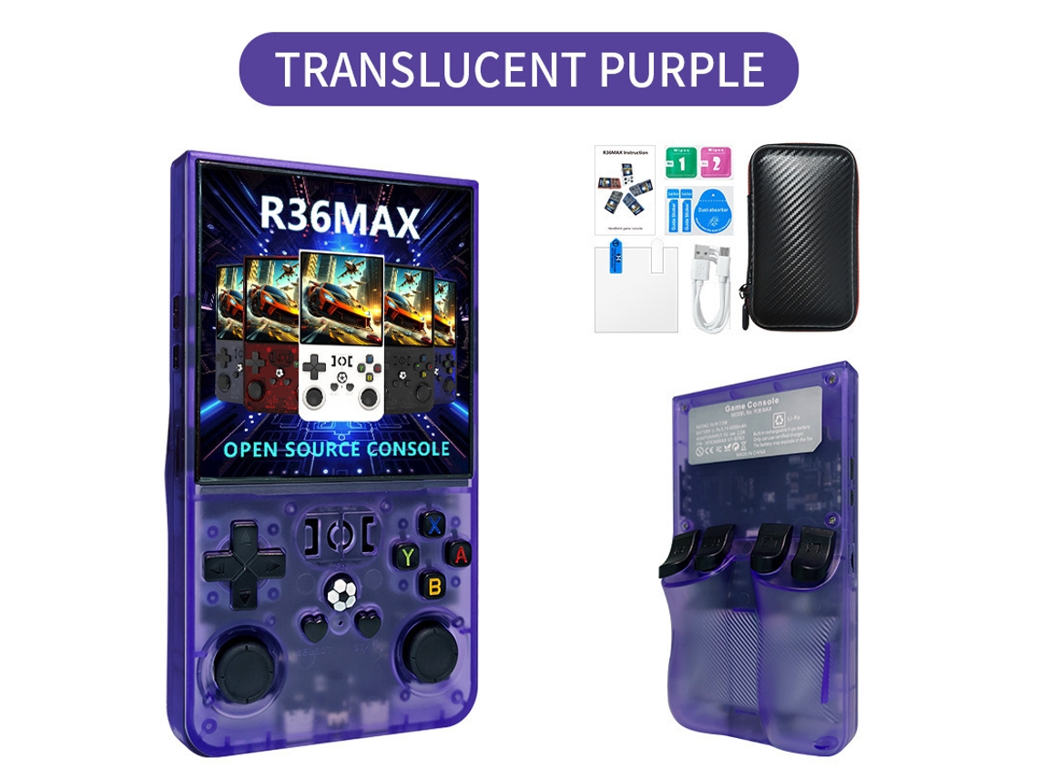 Console De Jogos Portátil Retrô R36max - Tela Ips Hd De 4 Polegadas, 64 Gb Panoona
