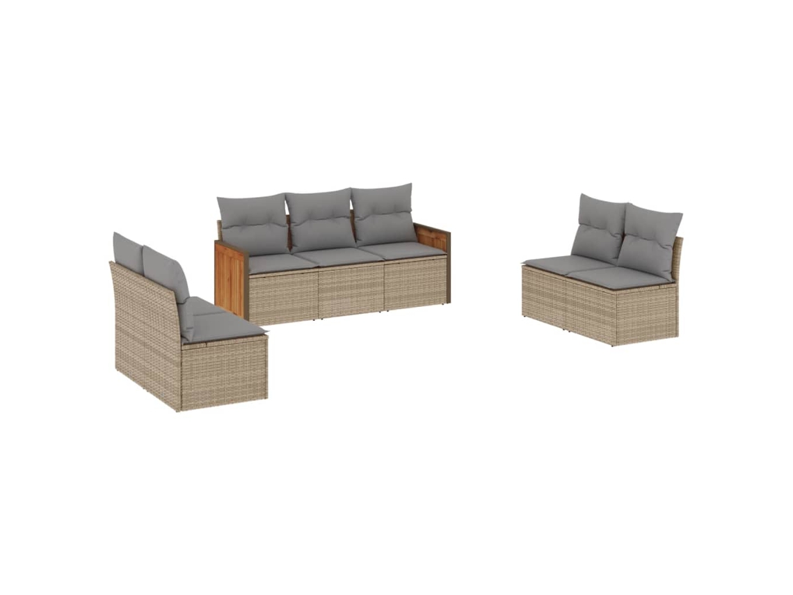 Garden Sofa Set, Garden Sofa Sets Vidaxl Bege Rattan / Vime (n/a)