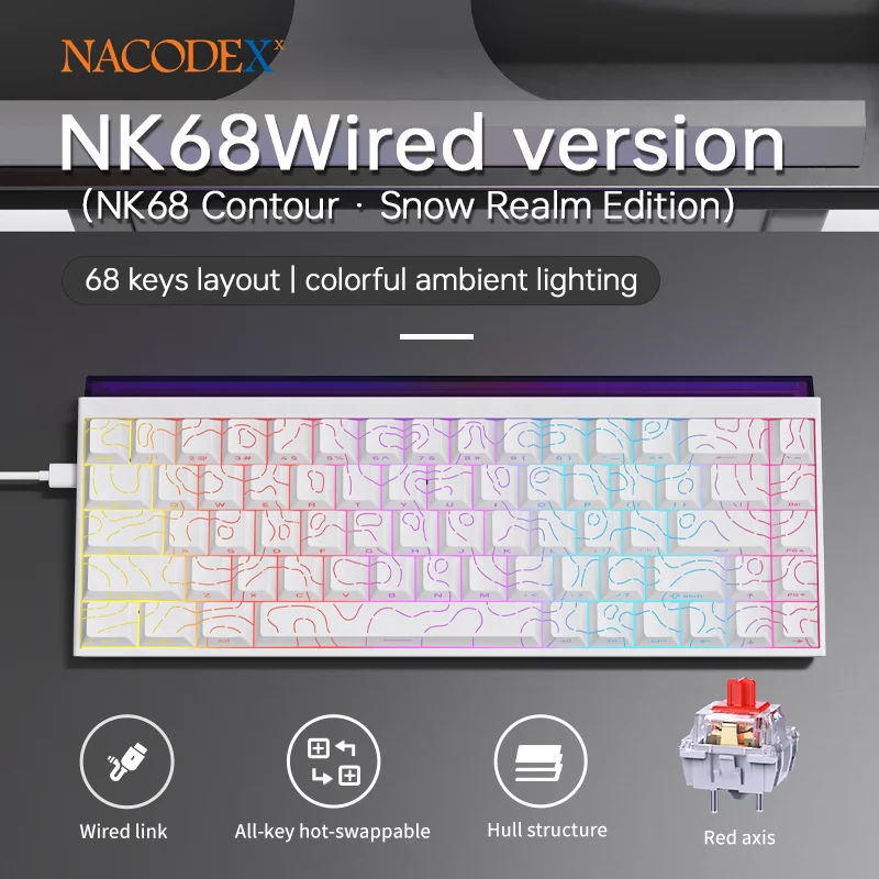 Teclado Gamer Com Fio E Switches Magnéticos, Com Opção De Troca A Quente (branco).