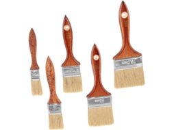 Conjunto De 5 Pincéis Reutilizáveis Com Cabo De Madeira Para Pintura A Óleo Em Paredes.